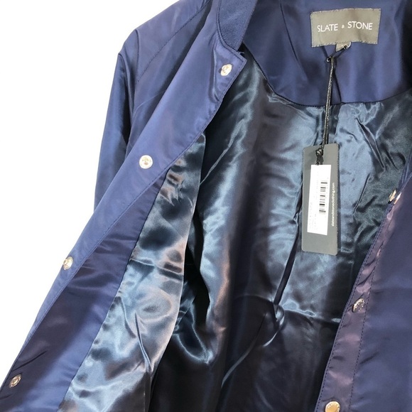 Slate & Stone Men’s Navy Raglan Baseball Jacket M - Picture 12 of 16